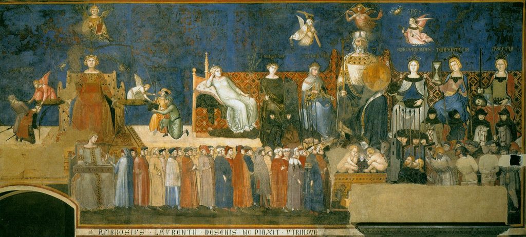  Alegoría del Buen Gobierno. sXV.,  Pietro i Ambrogio  Lorenzetti