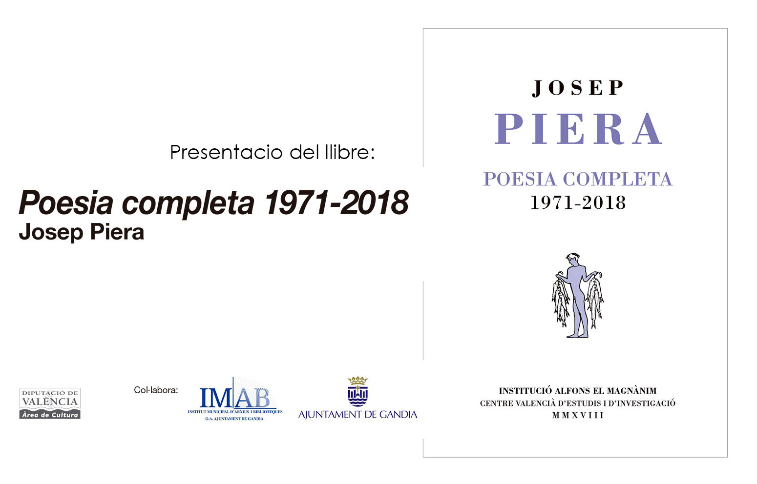 Presentació ‘Poesia completa 1971-2018’, de Josep Piera